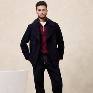 Banana Republic Factory Quilted Half Zip in Bright Wine